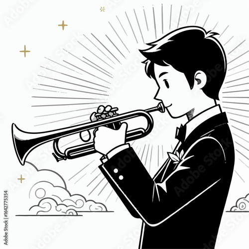 man playing trumpet