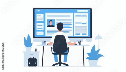 Flat vector illustration of a web developer