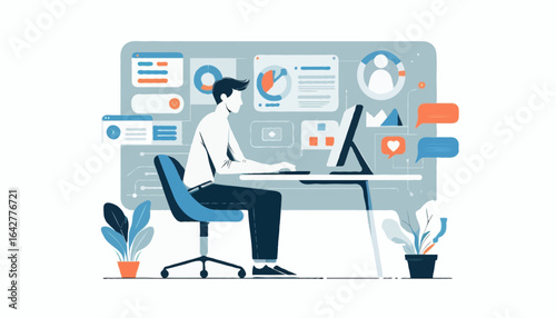 Vector illustration of a data scientist