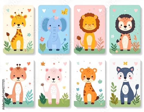Playful Kids’ Educational Vector Illustrations—Educational matching card game for preschoolers