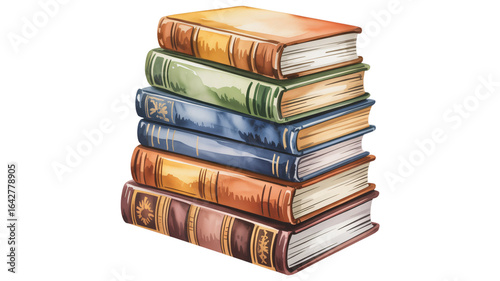 Discover wisdom and knowledge with this stacked collection of classic, colorful books, perfect for educational themes.