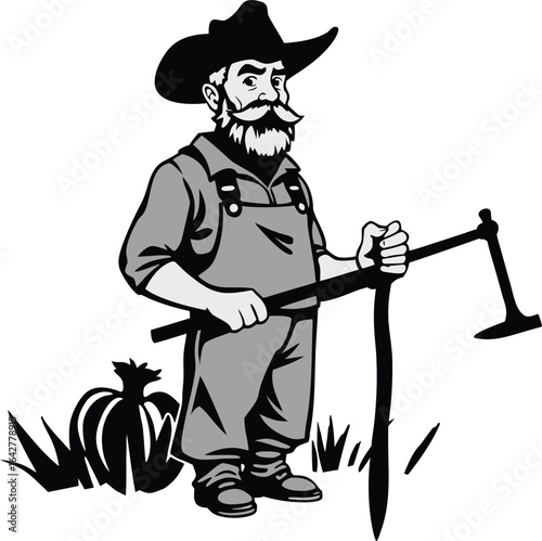 Farmer with a pumpkin