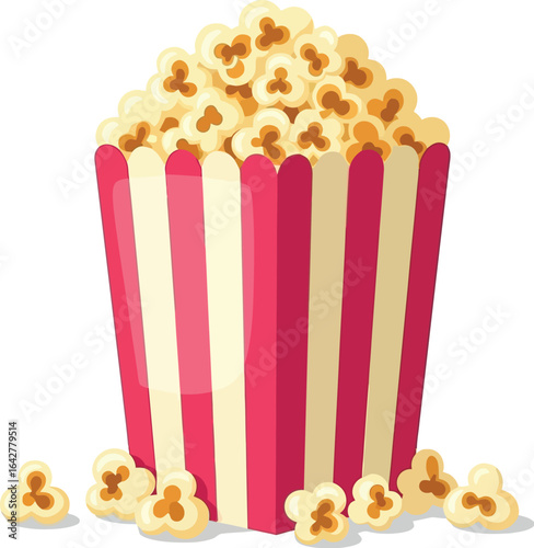 Cartoon popcorn bucket illustration snack food movie night
