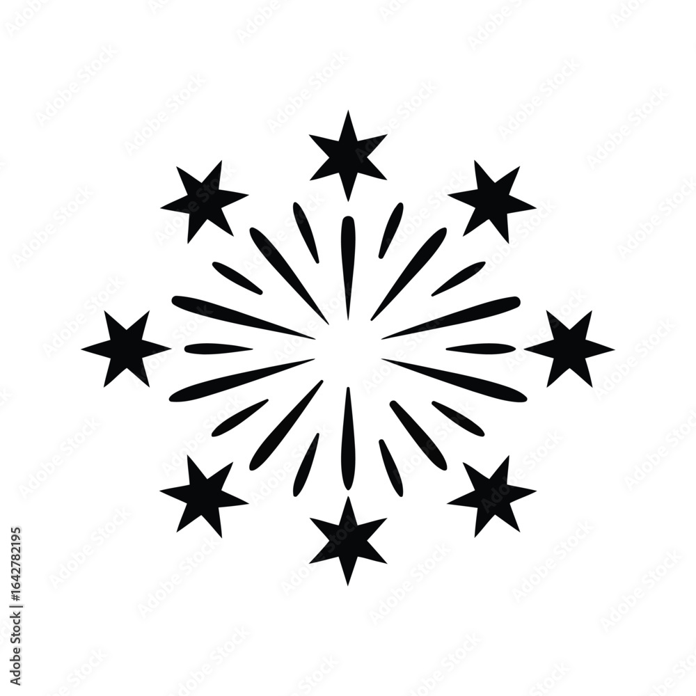 Fototapeta premium Firework icon. Firework vector icon isolated on white background.