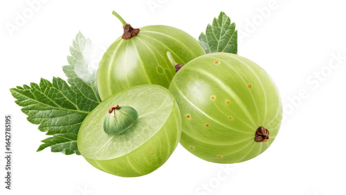  Fresh Indian gooseberry (amla) PNG on transparent background, perfect for health food packaging, menus, and wellness designs.
