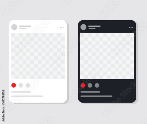 Social media post mock up vector layout template stock illustration	
