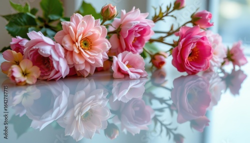 Ethereal Floral Reflection Dreamlike Setting