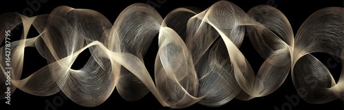 Abstract swirls of light beige and gray on black