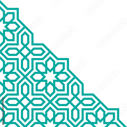 Geometric corner decoration in Arabic style
