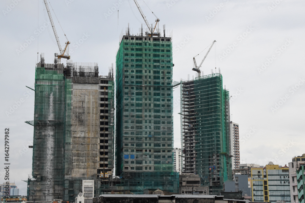 Fototapeta premium Buildings in Metro Manila. Manila skyline