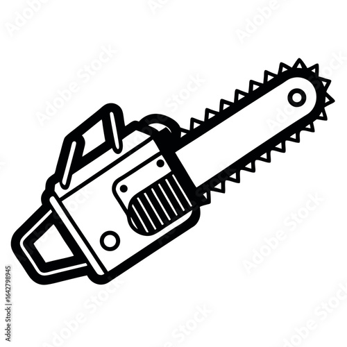 Vector art of chainsaw isolated on white background