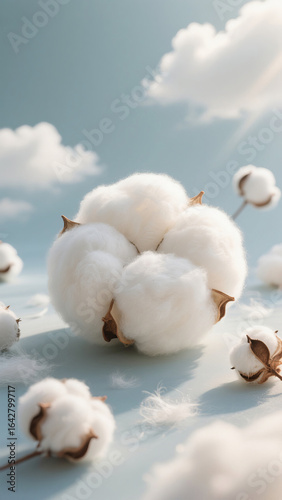 Soft fluffy cotton detail close-up