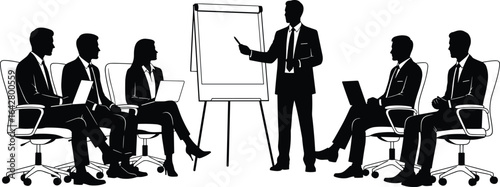 Business meeting, team collaboration, office presentation, professional discussion, corporate training, executive briefing 