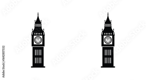 Silhouette of Big Ben Clock Tower in London England United Kingdom
