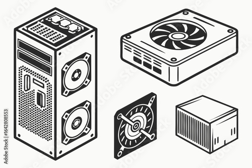 vector illustration of a black and white electric guitar