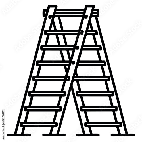 Vector art of aframe ladder isolated on white background