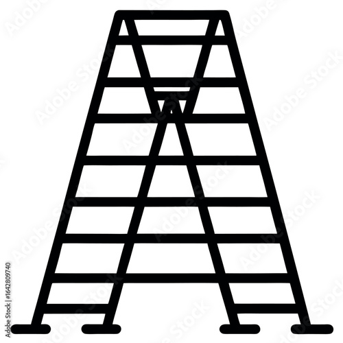 Vector art of aframe ladder isolated on white background