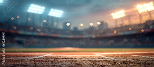 Baseball stadium at twilight