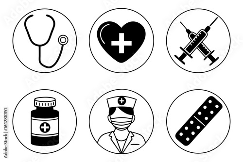 medical icons set