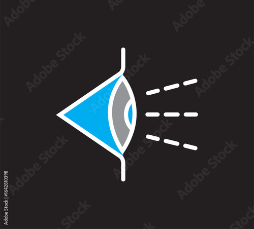 Eye side icon symbol collection on white background. side icon set in black filled and stroke line style
