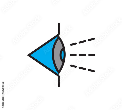 Eye side icon symbol collection on white background. side icon set in black filled and stroke line style
