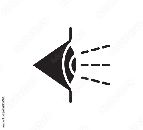 Eye side icon symbol collection on white background. side icon set in black filled and stroke line style

