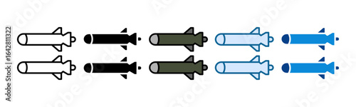 Torpedo Icon Set Multiple Style Collection