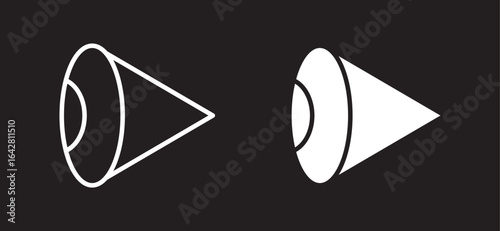 Eye side icon symbol collection on white background. side icon set in black filled and stroke line style
