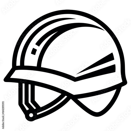 Vector art of equestrian riding helmet icon isolated on white background