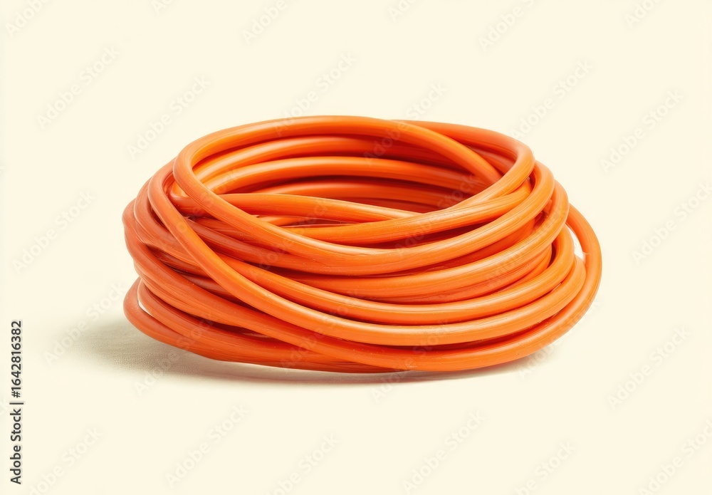 Orange coiled electrical wire Orange coiled electrical wire