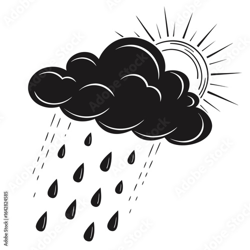 rain cloud and rain