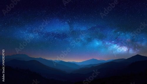Wallpaper Mural Panoramic night sky over mountains Torontodigital.ca