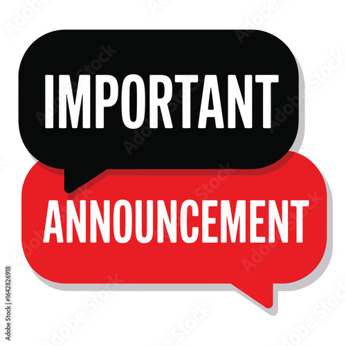 Important announcement speech bubbles notification alert