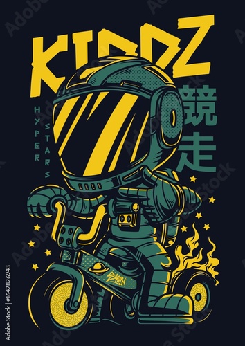 vector illustration of a motorcycle with a background