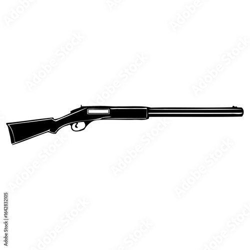 Outline drawing of a shotgun isolated on white background