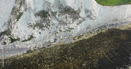 Wallpaper Mural Reveals White Chalk Face Of The Cliffs Of Dover In England, United Kingdom. Aerial Tilt-up Shot Torontodigital.ca