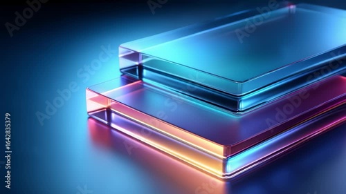 Tech-Feel Glass Stacked for Future Data Presentation