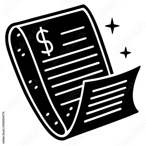 Bill or invoice with dollar sign, representing financial transactions