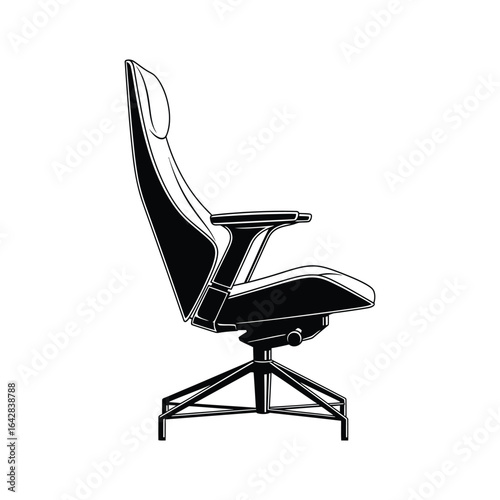 Ergonomic Office Chair Silhouette for Workplace Comfort