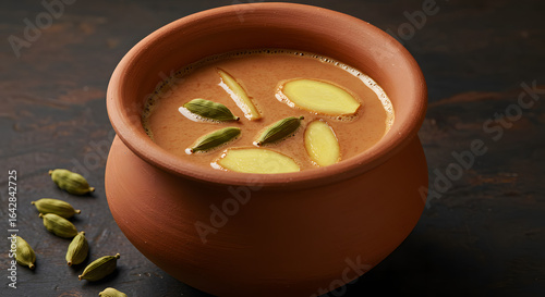 Authentic Indian Chai in Earthen Cup PNG