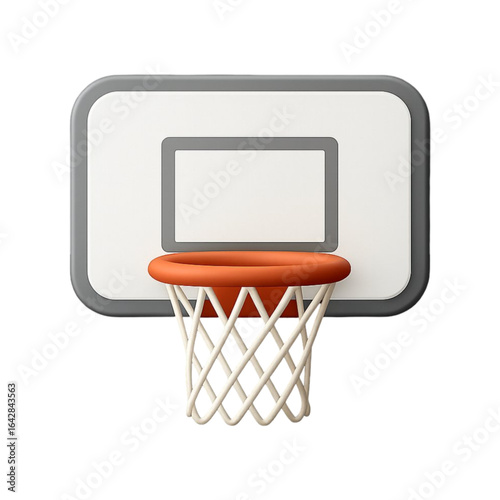 3d rendered basketball hoop and net isolated on transparent background