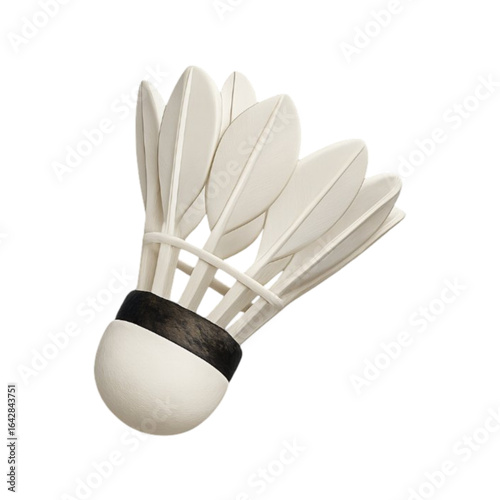 White badminton shuttlecock isolated on transparent background