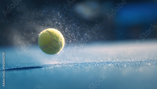Tennis ball in mid-air splash
