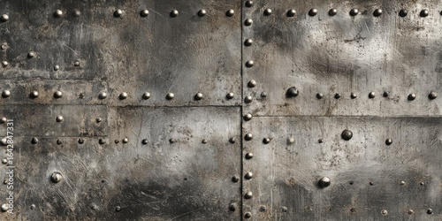 Aged metal panels with rivets