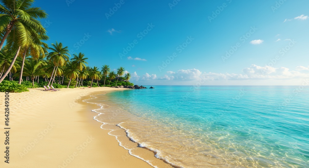 Naklejka premium Tropical Beach with Crystal Clear Water