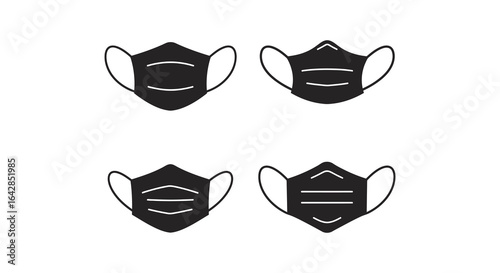 Four Different Styles of Protective Face Masks
