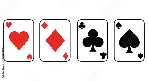 Simple Playing Card Suits Illustration Set