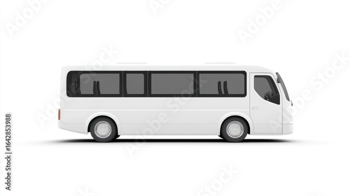 White bus side view