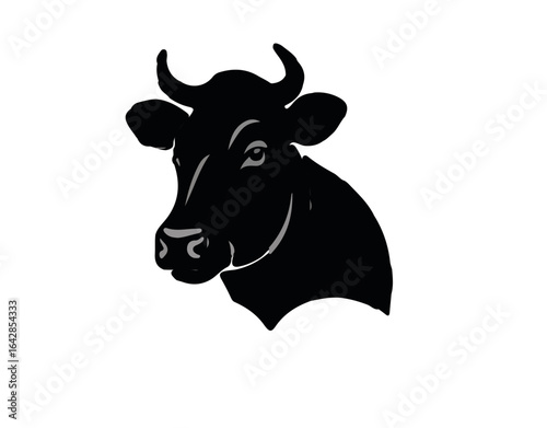 A Black Silhouette of a Bull
