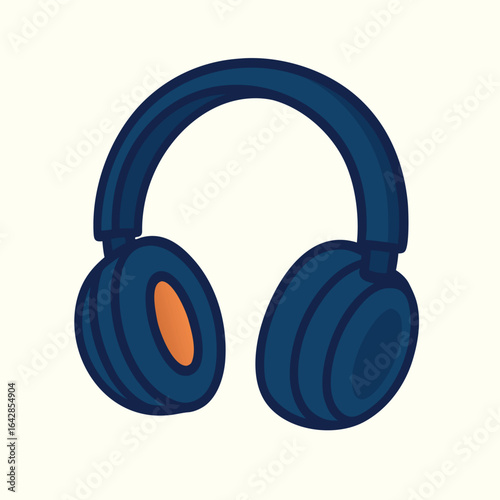 Headphones, Headset  Music Icon Audio Equipment Vector Illustration